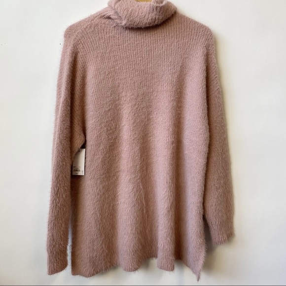 Kohls Sonoma Fuzzy Eyelash Cowlneck Tunic Sweater Blush Pink Women's Size 1X - Picture 5 of 8